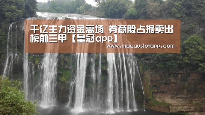 千亿主力资金离场 券商股占据卖出榜前三甲【皇冠app】(图3) 皇冠网app下载